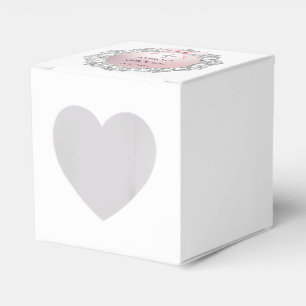Silver Glitzer Frame Rosa Taufe Herz Geschenkschachtel