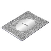 Silver Glitzer Frame Spiral Notebook Notizblock (Linke Seite)