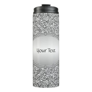 Silver Glitzer Frame Thermal Tumbler Thermosbecher
