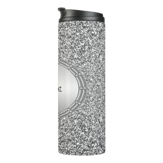 Silver Glitzer Frame Thermal Tumbler Thermosbecher (Nach rechts gedreht)