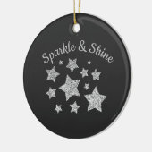 Silver Glitzer funkle Stars Shine zitieren dunkelg Keramik Ornament (Links)