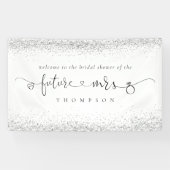 Silver Glitzer Future Mrs. Welcome Brautparty Banner (Horizontal)