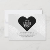 Silver Glitzer Geo Heart Logo Kunde Vielen Dank Dankeskarte (Rückseite)