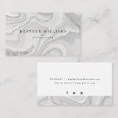 Silver Glitzer Geode Business Cards Visitenkarte (Vorne/Hinten)