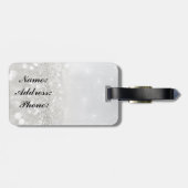 Silver Glitzer Gepäckanhänger (Rückseite horizontal)