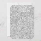 Silver Glitzer Glam Black Chandeliers Einladung (Rückseite)
