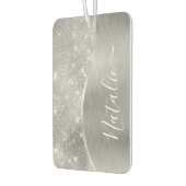 Silver Glitzer Glam Bling Personalisiert Metallic Autolufterfrischer (Links)