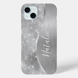 Silver Glitzer Glam Bling Personalisiert Metallic Case-Mate iPhone Hülle