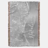 Silver Glitzer Glam Bling Personalisiert Metallic Decke (Vorderseite Vertikal)
