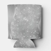 Silver Glitzer Glam Bling Personalisiert Metallic Dosenkühler (Rückseite)