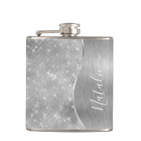 Silver Glitzer Glam Bling Personalisiert Metallic