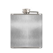 Silver Glitzer Glam Bling Personalisiert Metallic Flachmann (Rückseite)