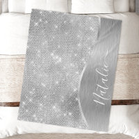 Silver Glitzer Glam Bling Personalisiert Metallic