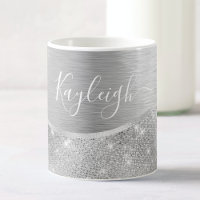 Silver Glitzer Glam Bling Personalisiert Metallic