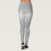 Silver Glitzer Glam Bling Personalisiert Metallic Leggings (Rückseite)