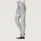 Silver Glitzer Glam Bling Personalisiert Metallic Leggings (Links)