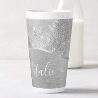 Silver Glitzer Glam Bling Personalisiert Metallic
