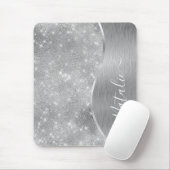 Silver Glitzer Glam Bling Personalisiert Metallic Mousepad (Mit Mouse)