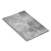 Silver Glitzer Glam Bling Personalisiert Metallic Notizblock (Rechte Seite)