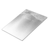 Silver Glitzer Glam Bling Personalisiert Metallic Notizblock (angewinkelt)