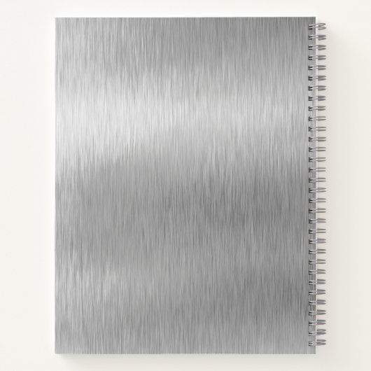 Silver Glitzer Glam Bling Personalisiert Metallic Notizblock (Rückseite)