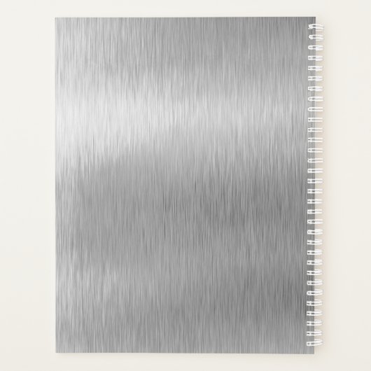 Silver Glitzer Glam Bling Personalisiert Metallic Planer (Rückseite)