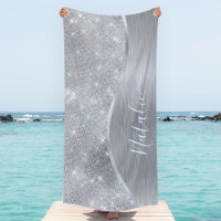 Silver Glitzer Glam Bling Personalisiert Metallic
