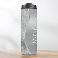 Silver Glitzer Glam Bling Personalisiert Metallic