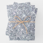 Silver Glitzer Glam Bling Trendy Stilgeschenk Ihr Geschenkpapier Set (Beispiel)