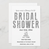 Silver Glitzer Glam Brautparty Chic Einladung (Vorne/Hinten)