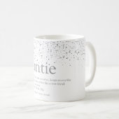 Silver Glitzer Glam Cool Tante Definition Kaffeetasse (VorderseiteRechts)