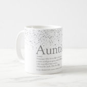 Silver Glitzer Glam Cool Tante Definition Kaffeetasse (Vorderseite Links)