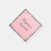 Silver Glitzer Glam Edge Sweet 16 Custom Party Serviette (Ecke)