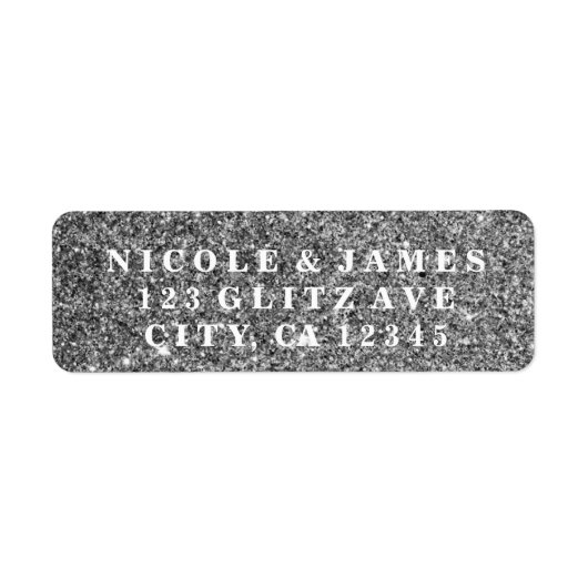 SILVER GLITZER Glam Glamour Glitzy Chic Label (Vorne)