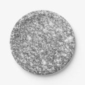 Silver Glitzer Glam Pappteller (Vorderseite)