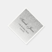 Silver Glitzer Glam Personalisiert Serviette (Ecke)
