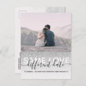 Silver Glitzer gleiche Liebe abweichendes Datum Ho Ankündigungspostkarte (Vorne/Hinten)