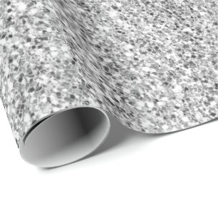 Silver Glitzer Glitz         Geschenkpapier
