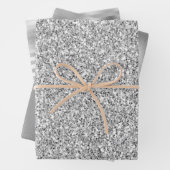 Silver Glitzer Glitz Geschenkpapier Set (Beispiel)
