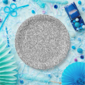 Silver Glitzer Glitz Pappteller (Party)