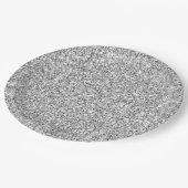 Silver Glitzer Glitz Pappteller (Schrägansicht)