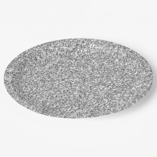 Silver Glitzer Glitz Pappteller (Schrägansicht)