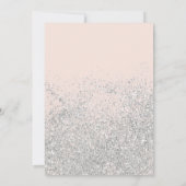 Silver Glitzer Glitzern erröten schick 16 . Geburt Einladung (Rückseite)