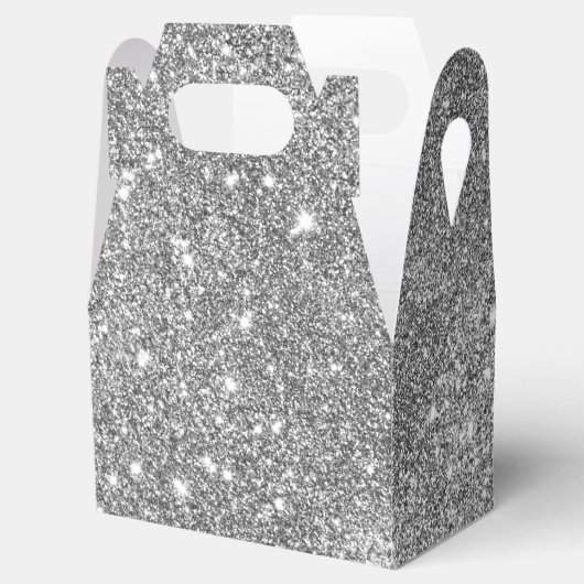 Silver Glitzer Glitzern Geschenkschachtel (Geöffnet)