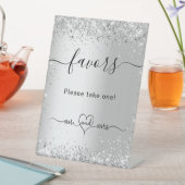 Silver Glitzer Glitzern Hochzeitsgast bevorzugt Sockelschild (In Situ)