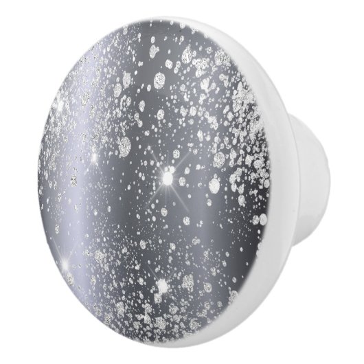 Silver Glitzer Glitzern Keramikknauf (Rechts)