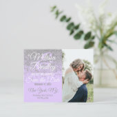 Silver Glitzer Glitzern Lavendel Lila Gerettet Dat Ankündigungspostkarte (Stehend Vorderseite)