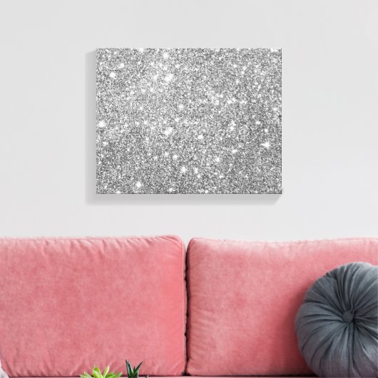 Silver Glitzer Glitzern Leinwanddruck (Insitu (Wohnzimmer))