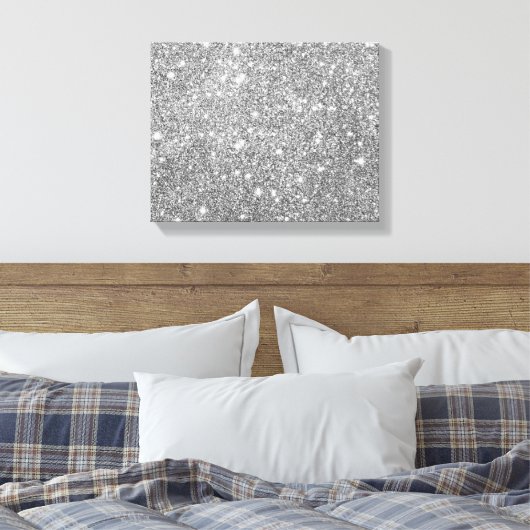 Silver Glitzer Glitzern Leinwanddruck (Insitu (Schlafzimmer))