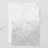 Silver Glitzer Glitzern Marmor chic Quinceañera Einladung (Rückseite)